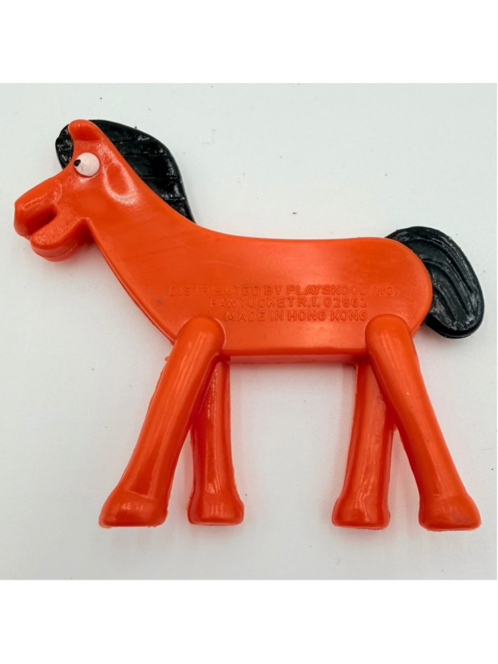PLAYSKOOL Gumby Pokey Bendable Horse Figure 1989 Prema Toy Orange Hong Kong